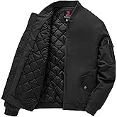 Gopune Men's Windproof Bomber Jacket Warm Water Resistant Windbreaker Winter Outwear Quilted Jackets Coats