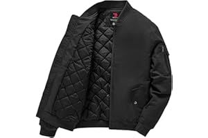 Gopune Men's Windproof Bomber Jacket Warm Water Resistant Windbreaker Winter Outwear Quilted Jackets Coats
