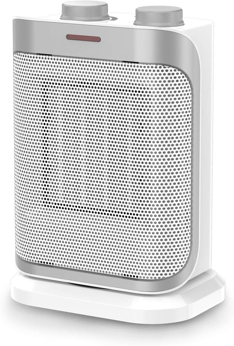 GLAMOURIC Ceramic Space Heater with 1500W ETL Listed Oscillating Hot & Cool PTC Heater (White), Overheat Protection
