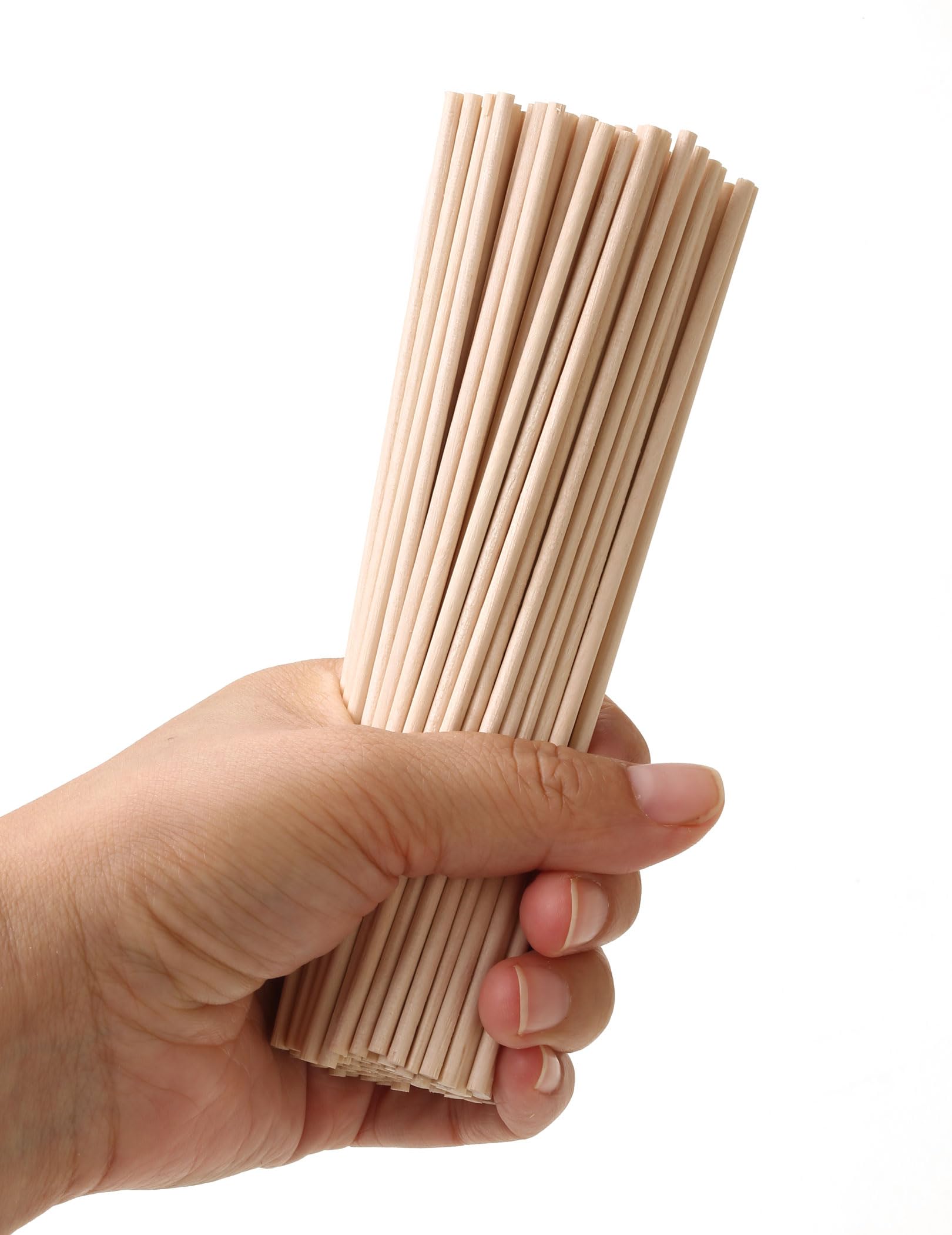 100PCS 1/8 x 12 Inch Dowel Rods Wood Sticks Wooden Dowel Rods - Unfinished Natural Wood Craft Dowel Rods - for Crafts and DIY