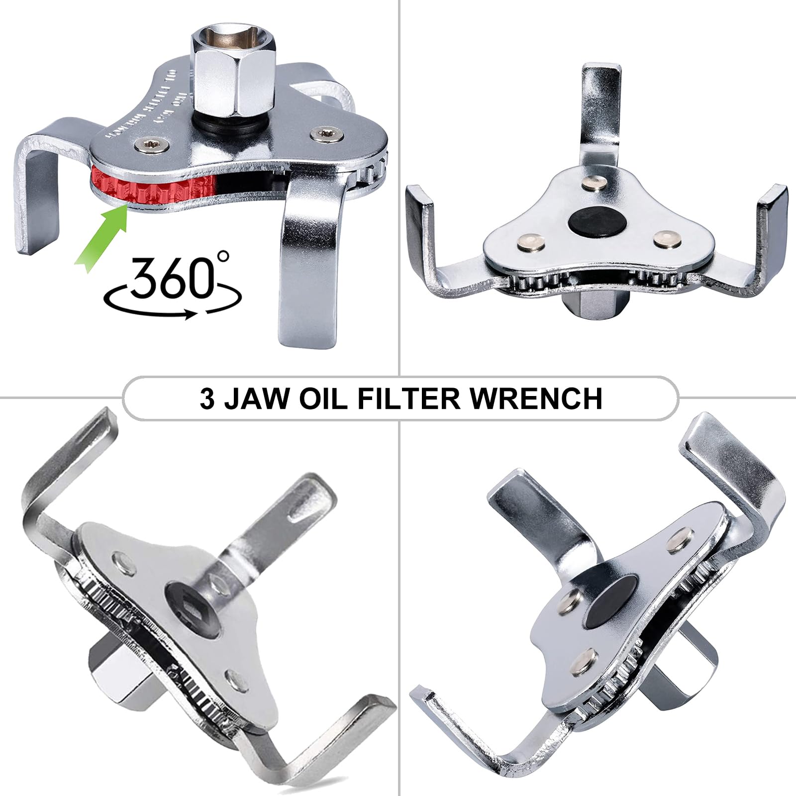 Toolwiz Ölfilterschlüssel & Ölfilterzange (2er-set) Universale Ölfilter Schlüssel Ölwechselwerkzeuge zum Ölfilter werkzeug 64mm bis 116mm Filtern an PKW Kfz Auto Motorrad u.v.a. 4