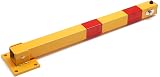 KATSU Yellow Red Fold Down Parking Space Lock Bollard Steel Driveway Guard view 4