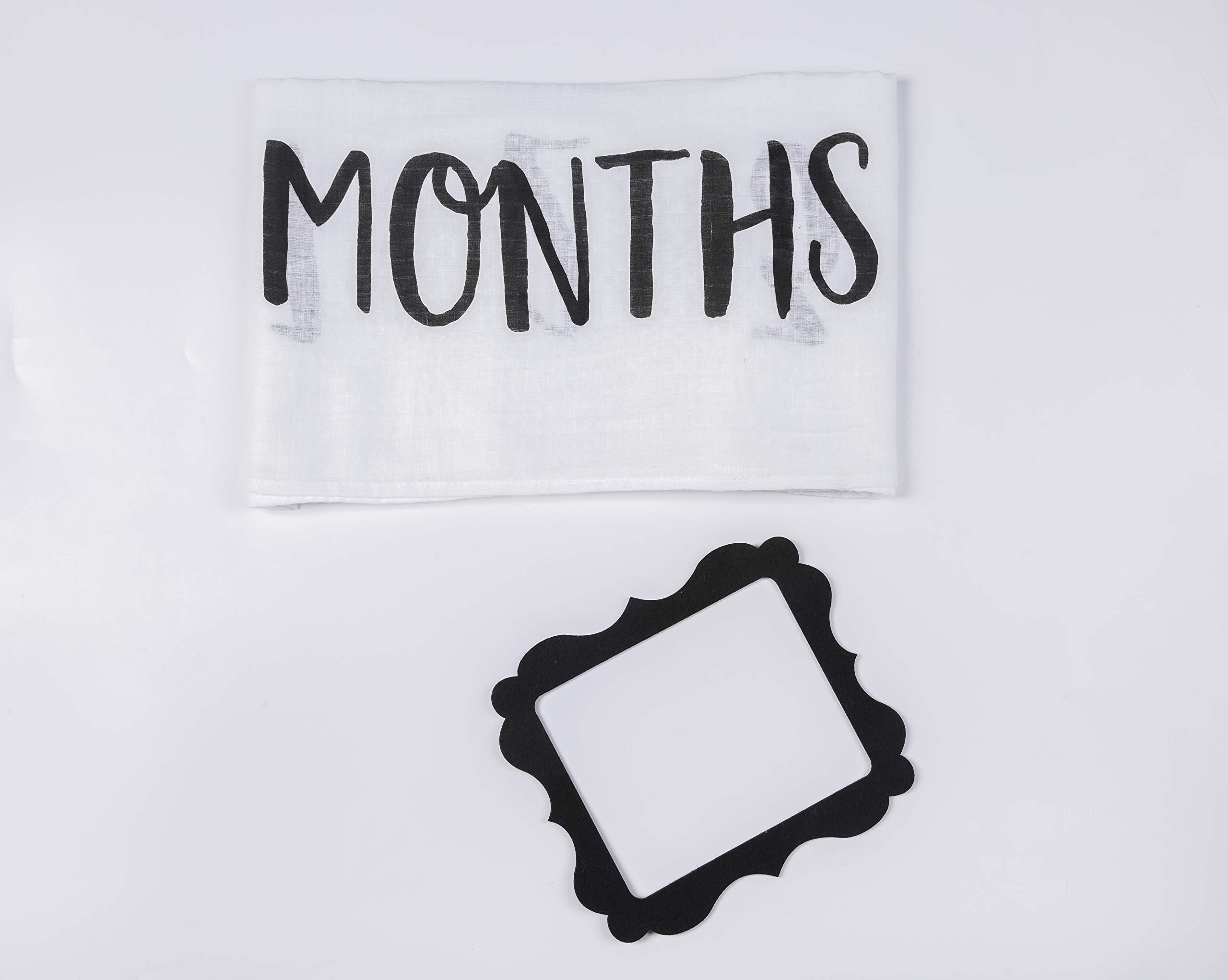 Moonen Baby Monthly Milestone Blanket 40x40 Inch Organic Cotton Swaddle Throw Photography Background Blanket Includes Picture Frame and Baby Photo Props Milestone Blanket for Boy & Girl 1 to 12 Months