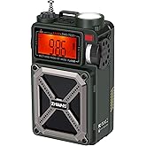 ZHIWHIS Shortwave Radio with Bluetooth, AM/FM/SW/NOAA Weather Emergency Radios, Hand Crank/Solar/4000mAh/SOS/White Noise/Bass/Flashlight/Retro Receiver with Preset, Support USB/TF ZWS-702X