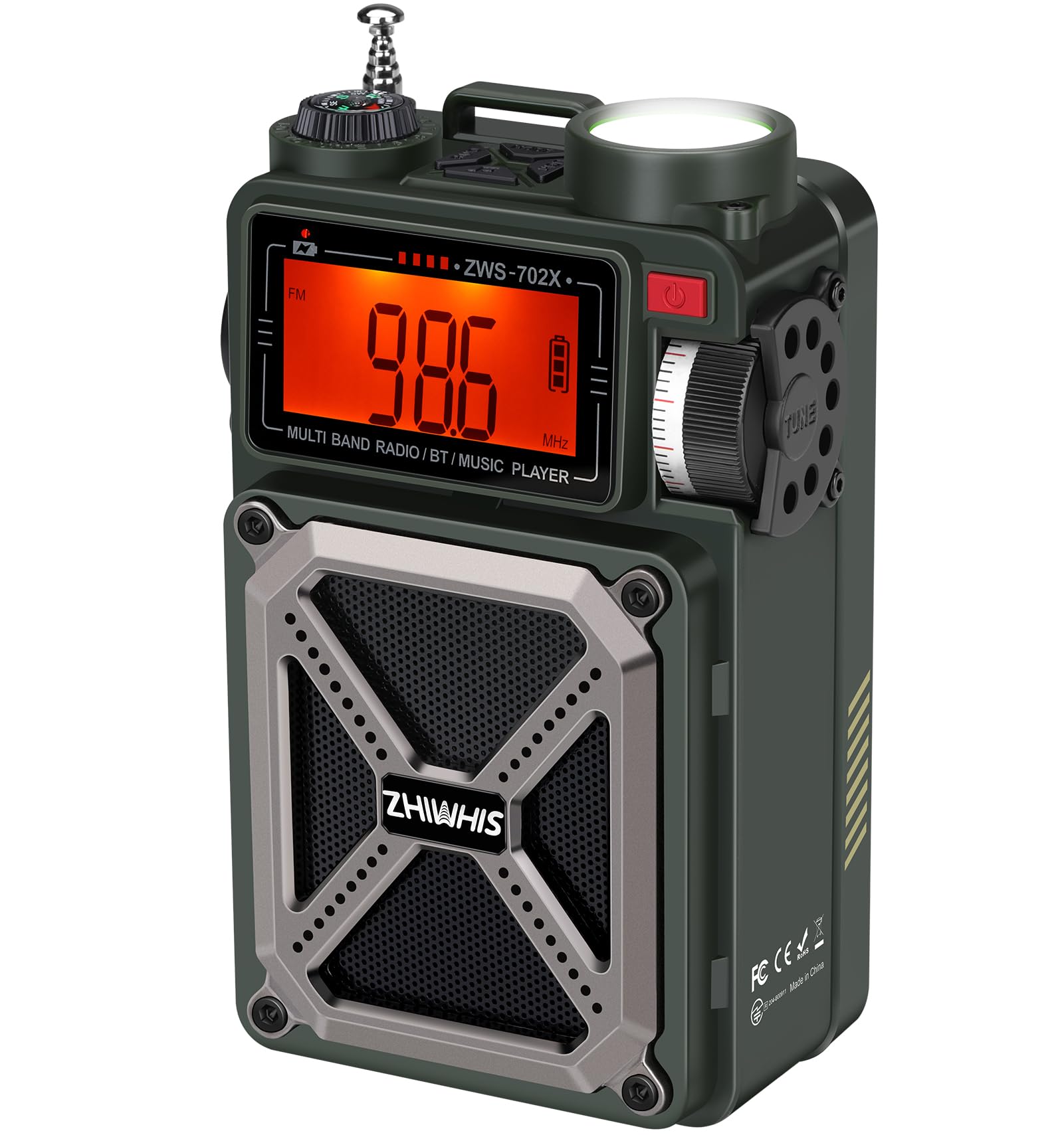 ZHIWHIS Shortwave Radio with Bluetooth, AM/FM/SW/NOAA Weather Emergency
