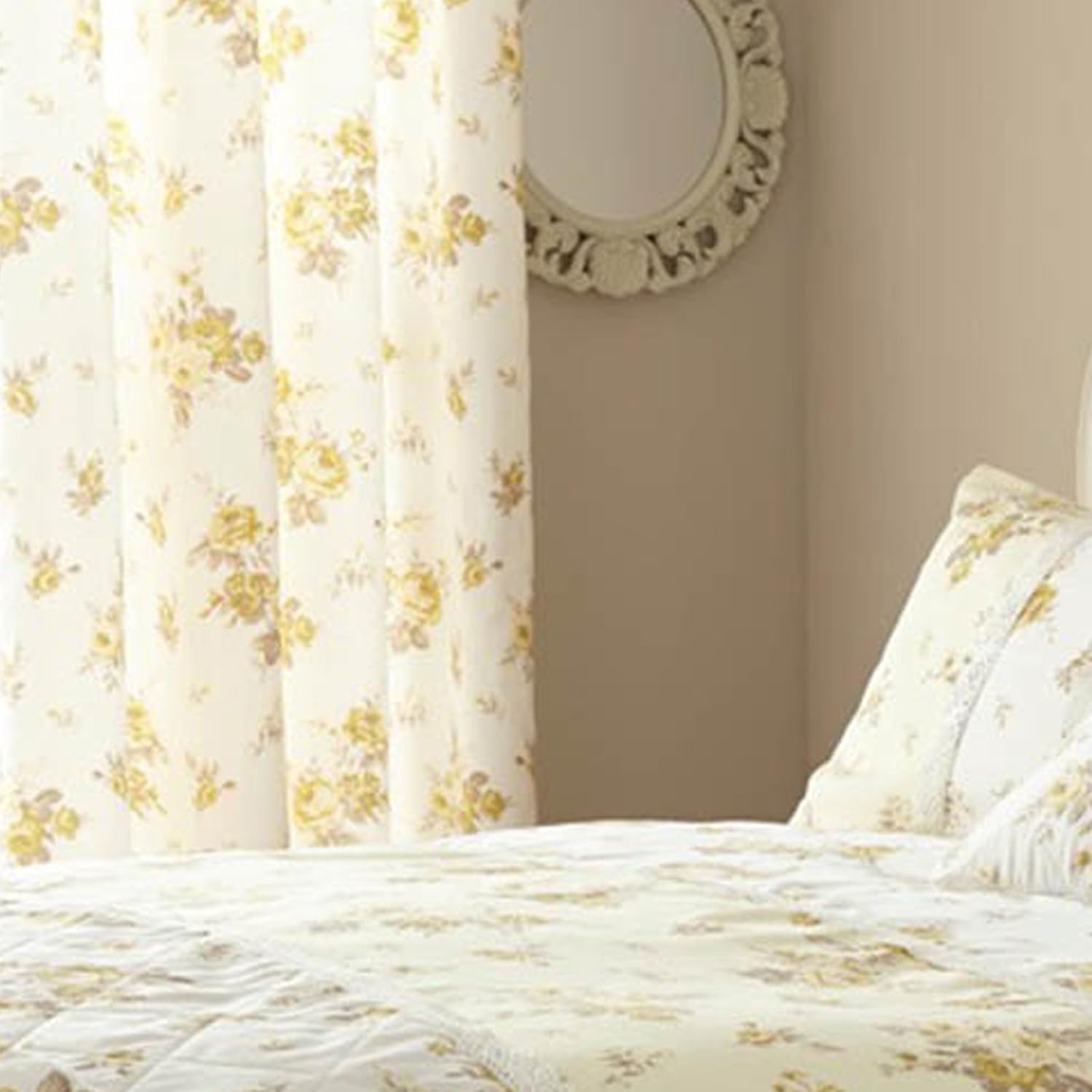 Catherine Lansfield Annabella Curtains, Lemon Yellow Amazon.co.uk