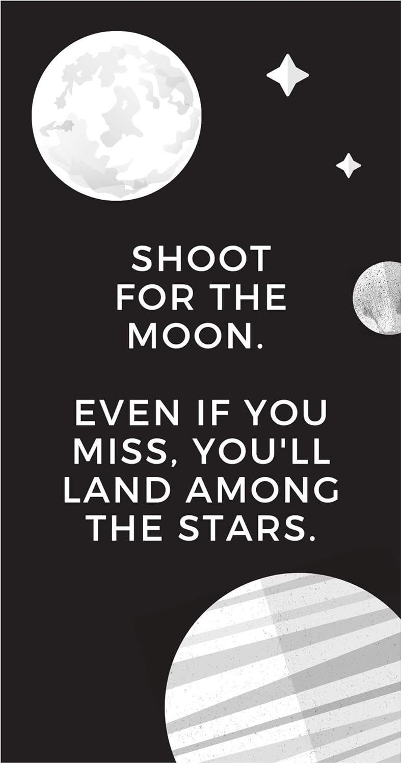 Readerly Magnetic 'Shoot for The Moon' Bookmark - Literary Gift for Readers & Book Lovers, Black