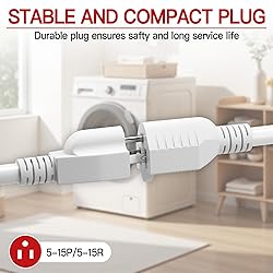16/3 Short Extension Cord 6 FT 2 Pack, White