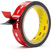 P7yaumy Double Sided Tape Heavy Duty 1in x 10ft, Removable Mounting Tape | Adhesive Strips Double Sided Mounting Tape, Strong Foam Tape for Walls Picture Hanging Poster, Car, LED Strip Light