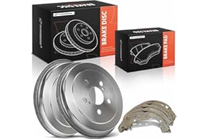 A-Premium Rear Brake Drums and Shoes Set Compatible with Toyota Corolla 2003-2008, Celica 2000-2005, Prius 2004-2008, 6-PC Set