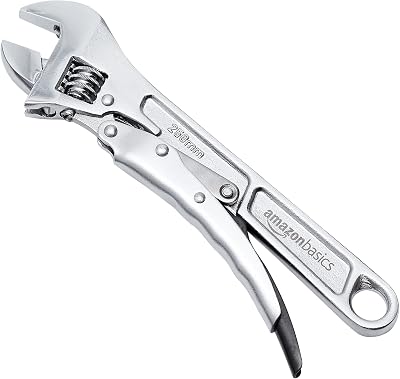 Amazon Basics 10 in Locking Adjustable Wrench with Locking Jaw