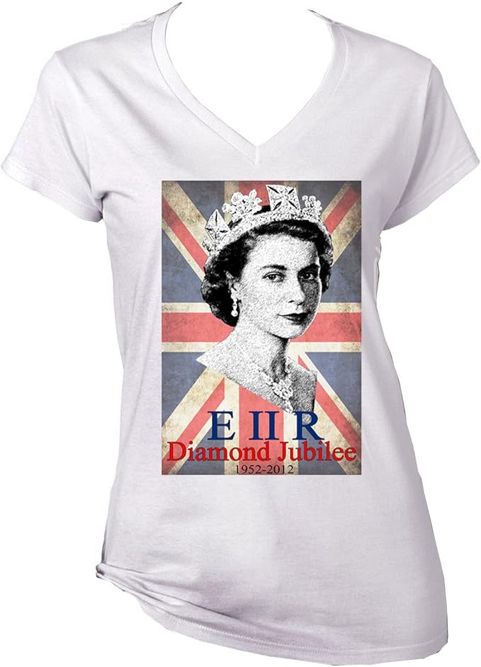 QUEEN ELIZABETH New Cotton Graphic White TShirt Amazon.co.uk Clothing
