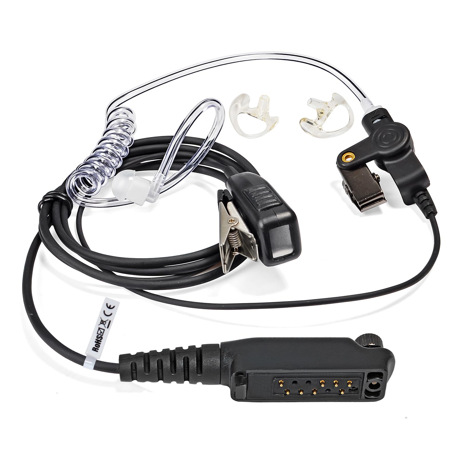UAYESOK Security Covert Earpiece for Sepura STP8000 STP9000 STP8238 SC20 SC21 TETRA with Air Acoustic Tube Earmold Earbuds PTT Mic Two Way Radio Headset Walkie Talkie Kit