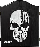 WINMAU Skull Deluxe Dartboard Cabinet Veneer-Effect Wood Easy Install