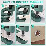 DASBET 3 Die Hand Press Grommet Machine with 1500 Grommets Eyelet Kit view 5