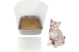 Zhichen star 6 Pcs Cat Litter Box Pee Shields ，Litter Box Shield Easy to Clean，Suitable for Open Litter Boxes，Say Goodbye to Messes and Odors in Your Home，Litter Box Not Included