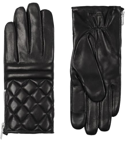 ALLSAINTS ブラックレザー手袋 ジッパー付き AllSaints Men's Leather Gloves with Side Zip Closure, Glove Set