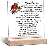 Sympathy Gifts Bereavement Clear Desk Decorative Sign Memorial Condolence Gift for Loss Remembrance Decor Memorial Keepsake for Mother Father Sympathy Acrylic Sign With Wooden Stand for Desk Table
