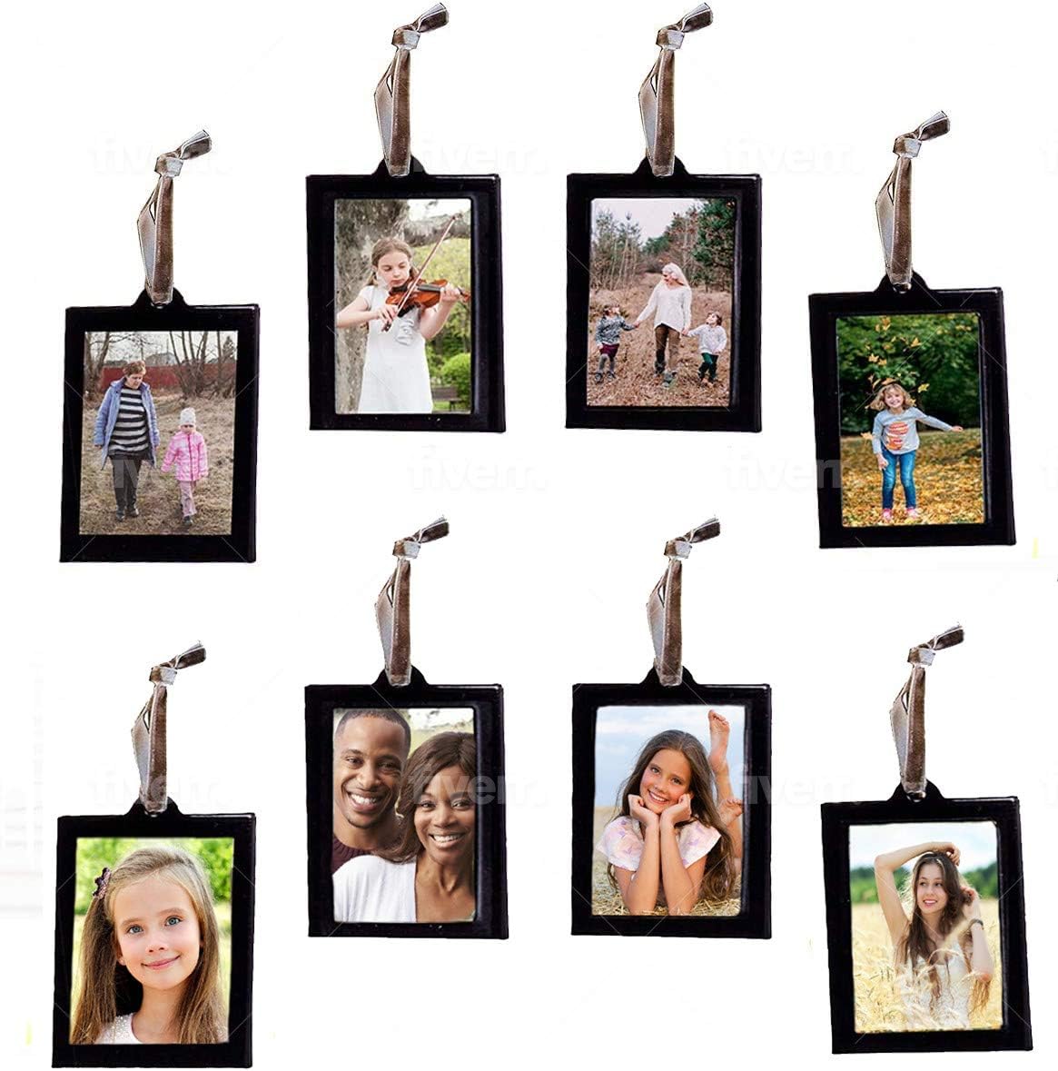 Photo Albums, Frames & Accessories - Klikel Hanging Picture Frame Ornaments - Set of 8 2x3 Black Hanging Photo Frame