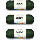 Caron Simply Soft Yarn for Crocheting &amp; Knitting, Dark Sage, 3-Pack | #4 Worsted Medium, Soft 100% Acrylic Yarn for Crochet, Knitting, Blankets and Crafts, 315 Yards, 170.1g/6oz per skein