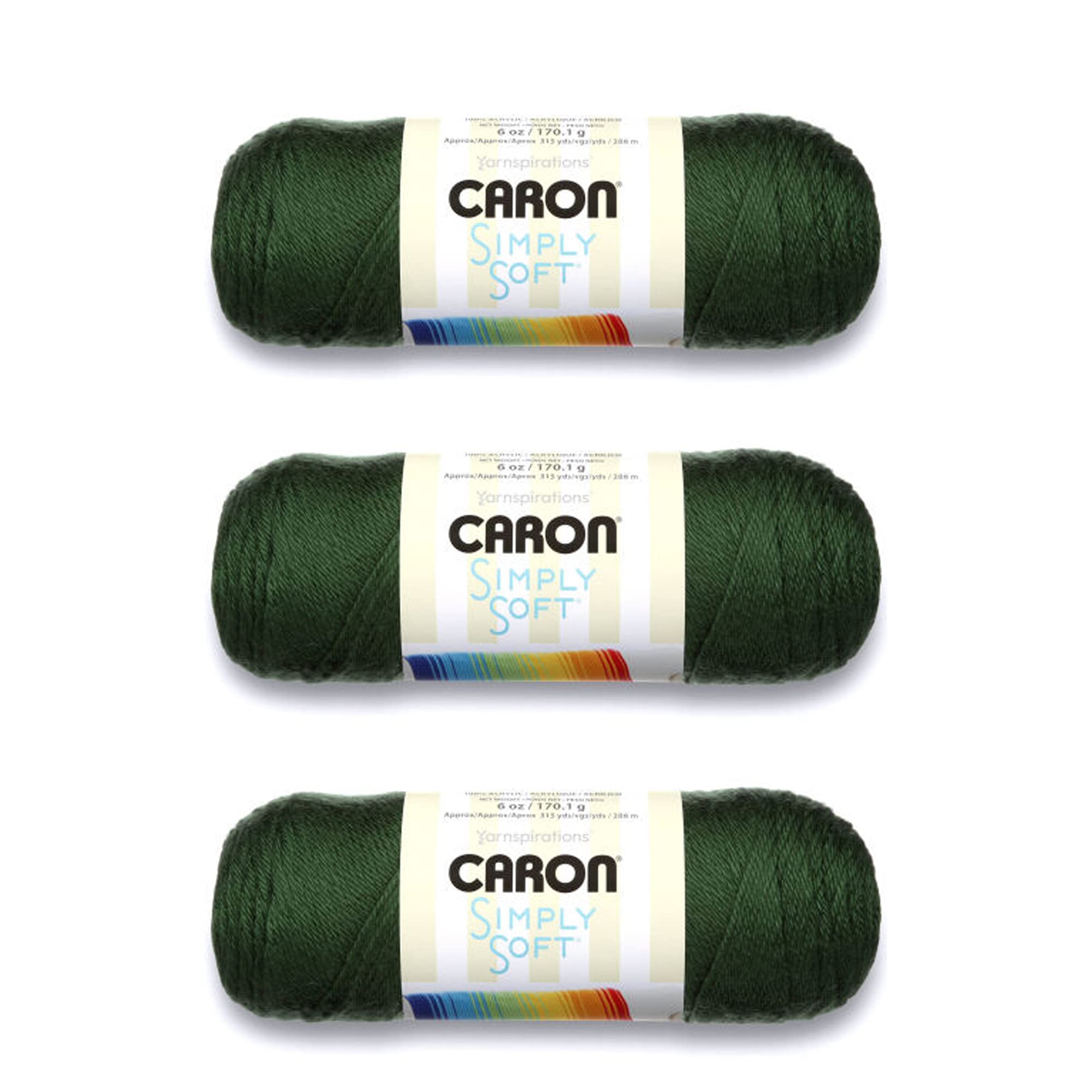 Caron Simply Soft Dark Sage Yarn - 3 Pack of 170g/6oz - Acrylic - 4 Medium (Worsted) - 315 Yards - Knitting/Crochet — image 1