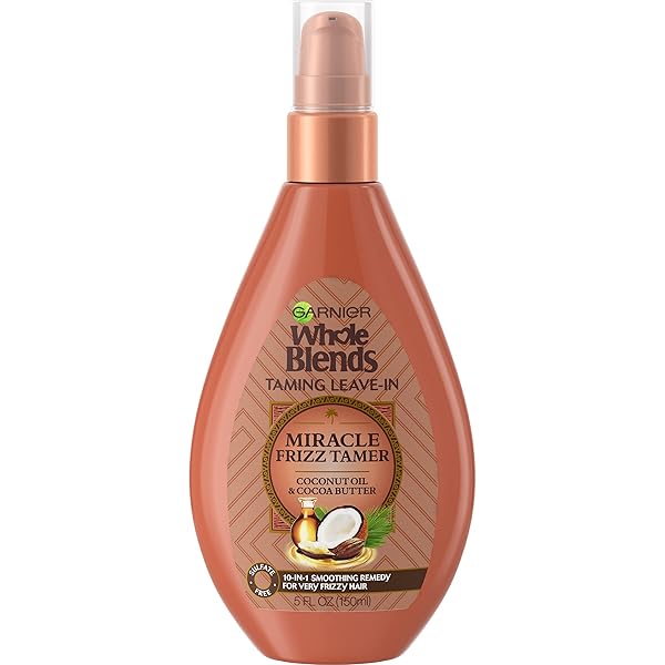 GARNIER, WHOLE BLENDS MIRACLE FRIZZ TAMER 10-IN-1 COCONUT LEAVE-IN TREATMENT, 5 FL OZ