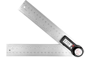 GemRed 82305 Digital Angle Finder (Stainless Steel - red & White Buttons)