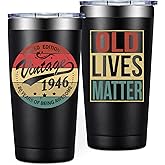 SpenMeta 80th Birthday Gifts for Men - 1946 80th Birthday Decorations for Men - 80 Year Old Gifts for Dad, Grandpa - 20oz Vintage 1946 Tumbler Cup