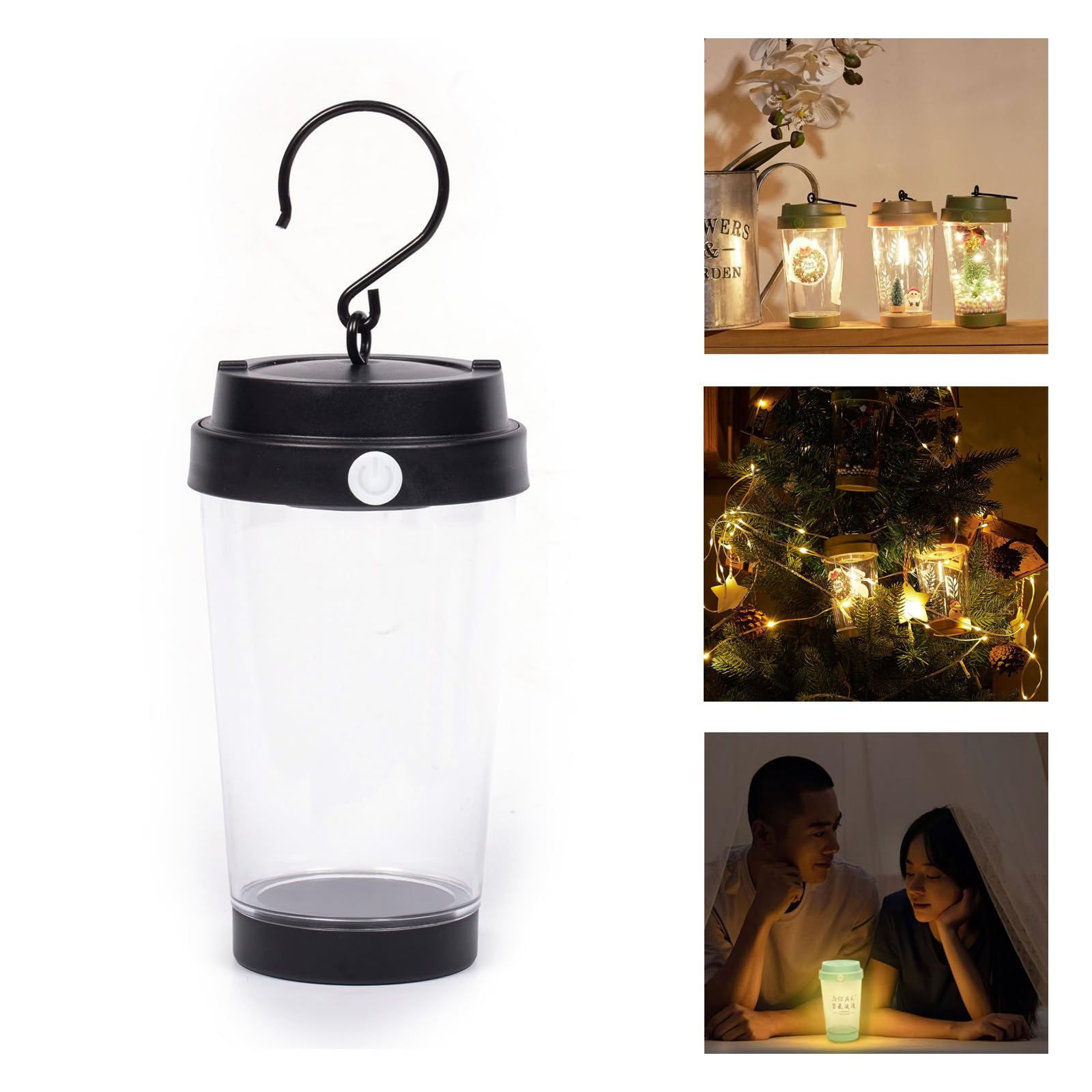 Photo 1 of Neioaas Portable LED Camping Lights-Versatile Hanging Survival Lamp with Unique DIY Cup Design,Lightweight&Battery-Powered for Indoor/Outdoor Emergencies,Nighttime Adventures&Bedroom Ambianc(Black