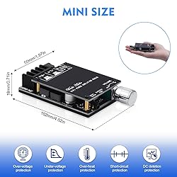 Audio Amplifier Board, ZK-502C Mini Bluetooth Amp