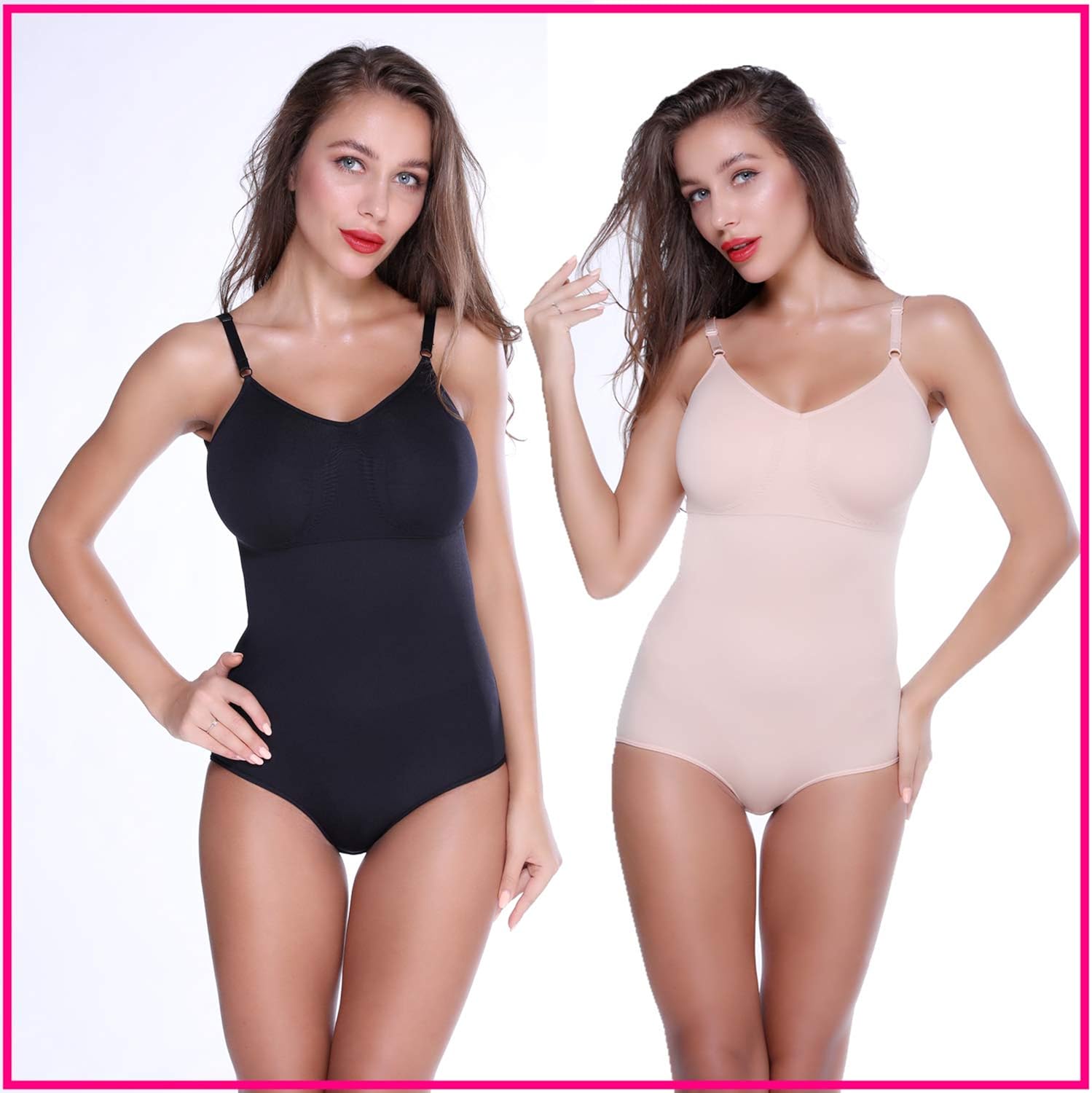 SHAPERIN Damen Bauch Weg Body Shaper BH Figurformend Bodysuit mit Haken ...
