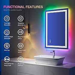 ISTRIPMF 24x32 inch LED Bathroom Mirror RGB Color