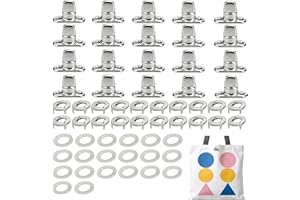 Snap Button Kit with 20 Sets Marine Grade Turn Lock Fasteners – Stainless Steel Screws and Washers – Rustproof Canvas Snap Ki