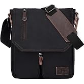 Kasqo Small Messenger Bag for Men, Vintage Canvas Crossbody Shoulder Bags for Women, Anti-Theft Purse for Travel Work