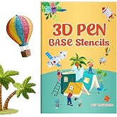 3D Printer Drawing Molds Paper Stencils for 3D Printing Pen,Reusable Graffiti Template,3D Pen Paper Stencils,22 Sheets 44 Patterns with PVC Transparent Board.(Small)