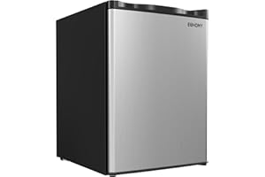 EUHOMY 2.1 Cubic Feet Freezer, Single Door Compact Mini Freezer with Reversible Stainless Steel Door, Removable Shelves, Smal