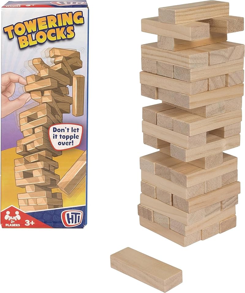 HTI Tumbling Tower Game | Fun Family Mini Travel Game Ages 3+