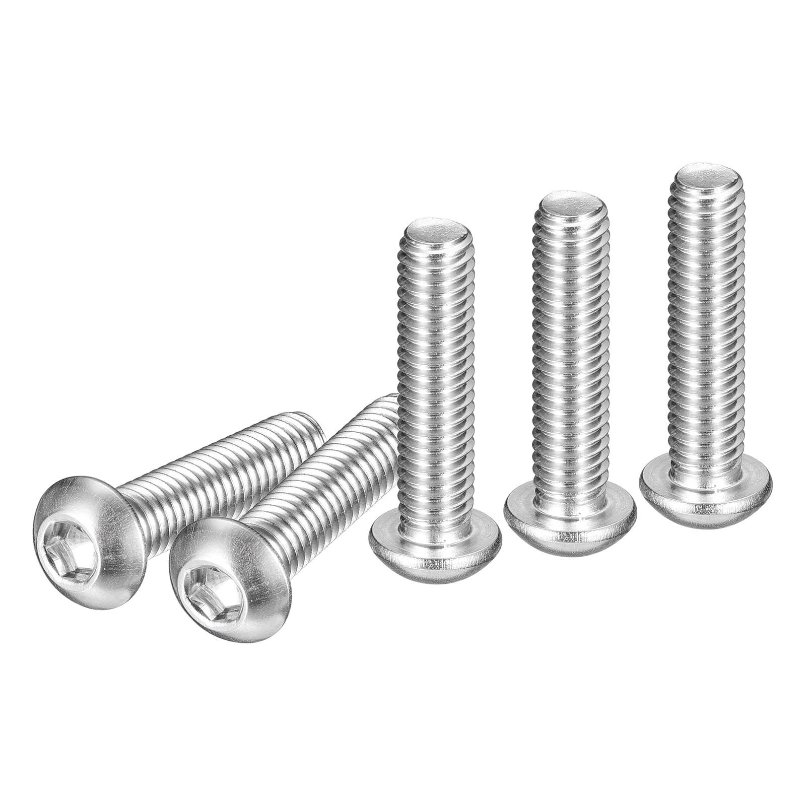 DTGN M6-1x25mm Button Head Socket Cap Screws - 25Pack - Good for Machine - 304 Stainless Steel 18/8 - Hex Drive Full Thread Fasteners — image 1