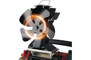 Tomersun Stove Fan, Wood Stove Fan for Buddy Heater 5 Blades Stove Fan Heat Powered Fireplace Fan for Wood Burning Stove/Log Burner/Fireplace(Additional Bracket Included)
