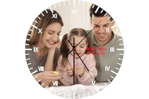 Custom Clock Picture Frame Personalized Wall Clock with Photo Silent Customizable Customized Wall Clocks Home Décor Family Pi