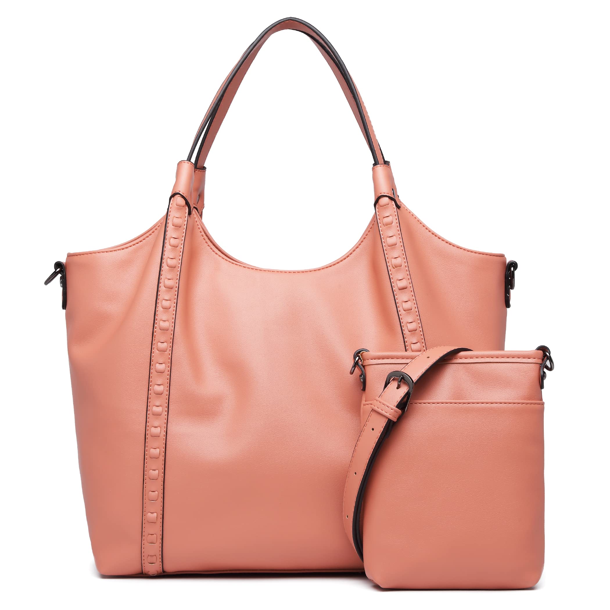 GUSCIO ITALY 171077 Women's Tote Bag, Set of 2 with Pochette, A4 & PC Storage, Shoulder Strap, High Visibility, PU Leather, Recruiting, Commuting to Work, Business, Women's,