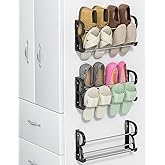 DEYILIAN Wall Shoe Rack for RV Shoe Storage, 3 Pack Wall Mounted Shoe Rack with Sticky Hanging Mounts for Camper Small Space Shoe Holder for Door Shoes Organization Shelf No Drilling