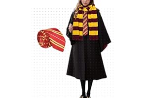 Kispty Wizard Cloak with Tie, Magician Robe Costume, Magic Hooded Cape,Halloween Cosplay Party Costume