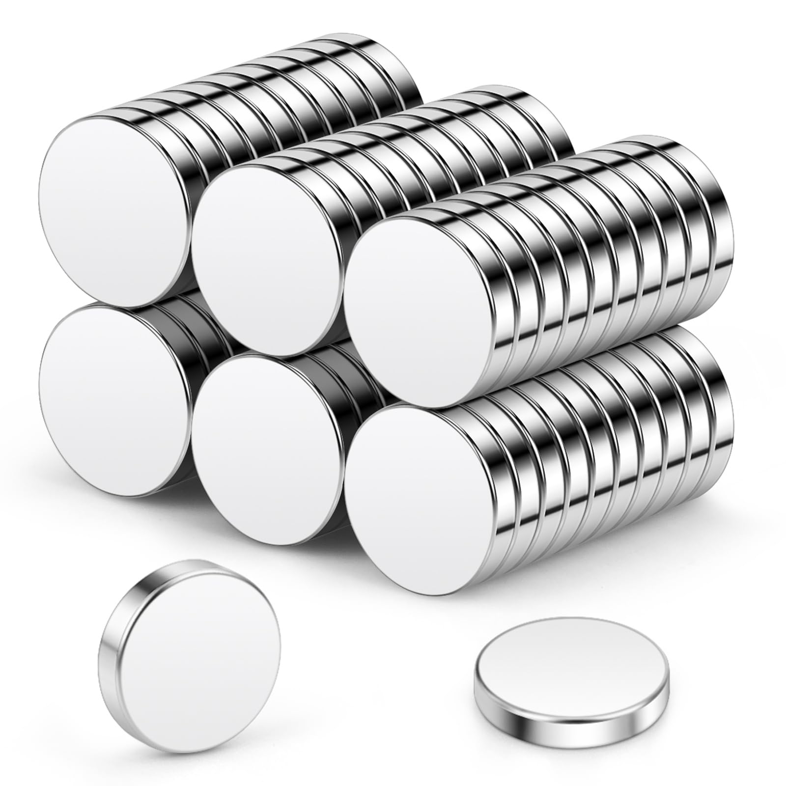 Wukong Round Magnets 10x2mm | 60 Pack, Extremely Strong Mini Magnets for Magnetic Board, Refrigerator, Craft, Office, Kitchen