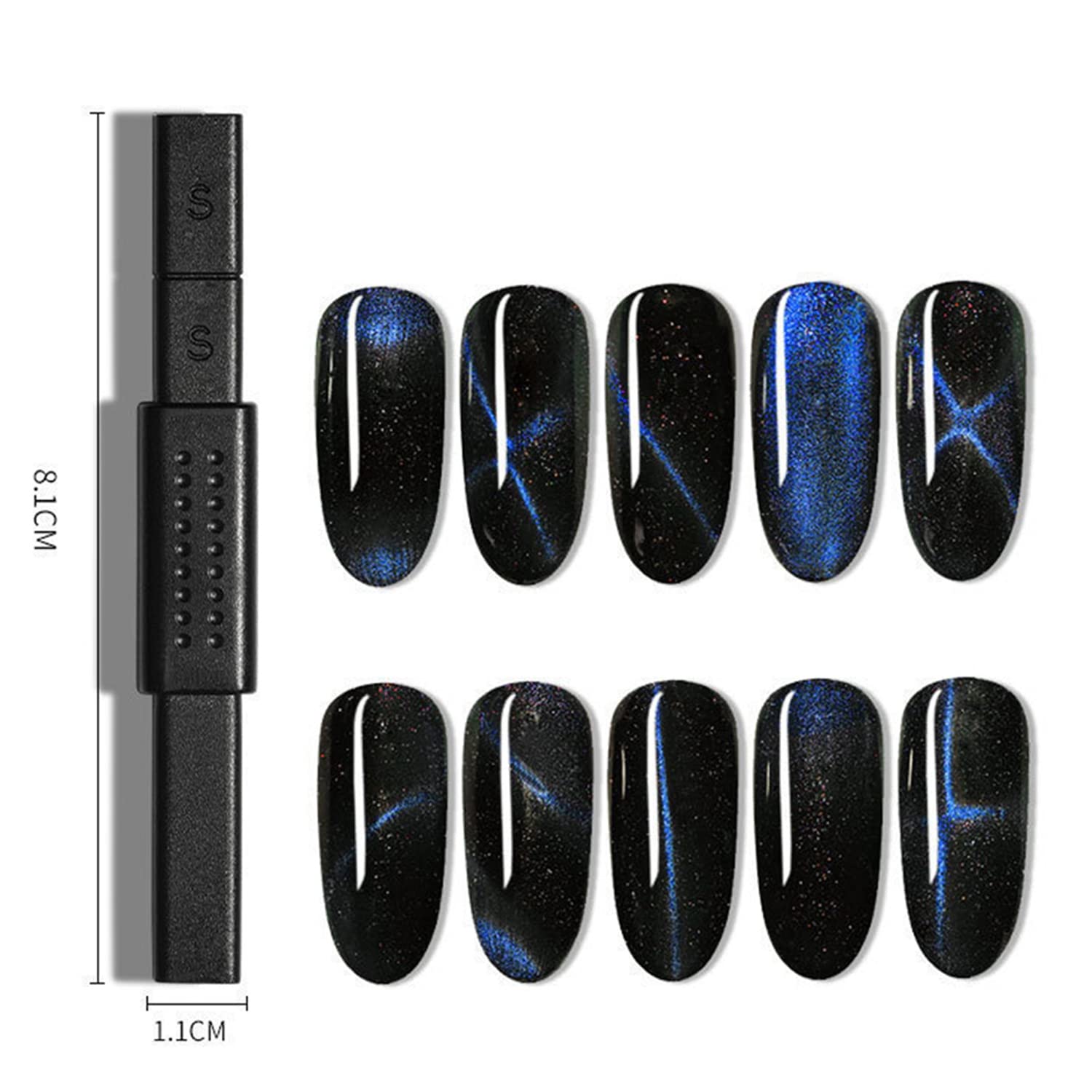 SILPECWEE 15Pcs Nail Magnet Set Cat Eye Gel Nail Polish Magnet Wand Magnetic Nail Polish Cat Eye Magnet for Nails Cat Eye Magnets Sticks Nail Design Tools Nail Art - Image 5