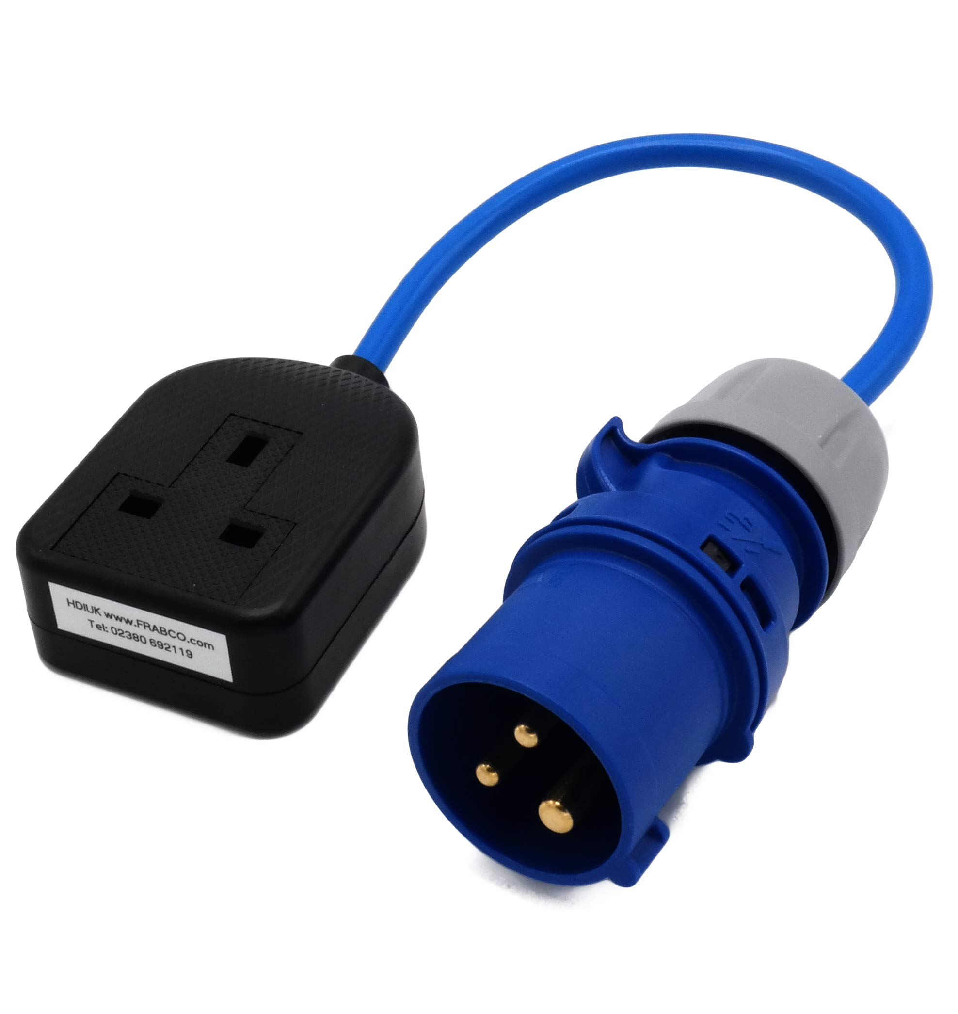 HDIUK HDIUK-FlSL16 Premium Quality Fly Lead Converter 16A Plug to 13A UK Socket - Made in Britain