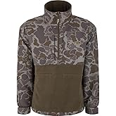 Drake Waterfowl Eqwader MST Camo 1/4 Zip Jacket, Waterproof, Fleece-Lined, Adjustable Cuffs, Men’s Hunting Pullover