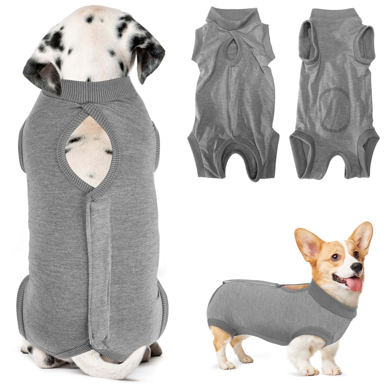 SlowTon Dog Surgery Recovery Suit - Puppy Onesie for Cats after Surgery, Cone E collar Alternative for Female Male Dogs, Surgical Spay Recovery Suit for Abdominal Wound — image 1