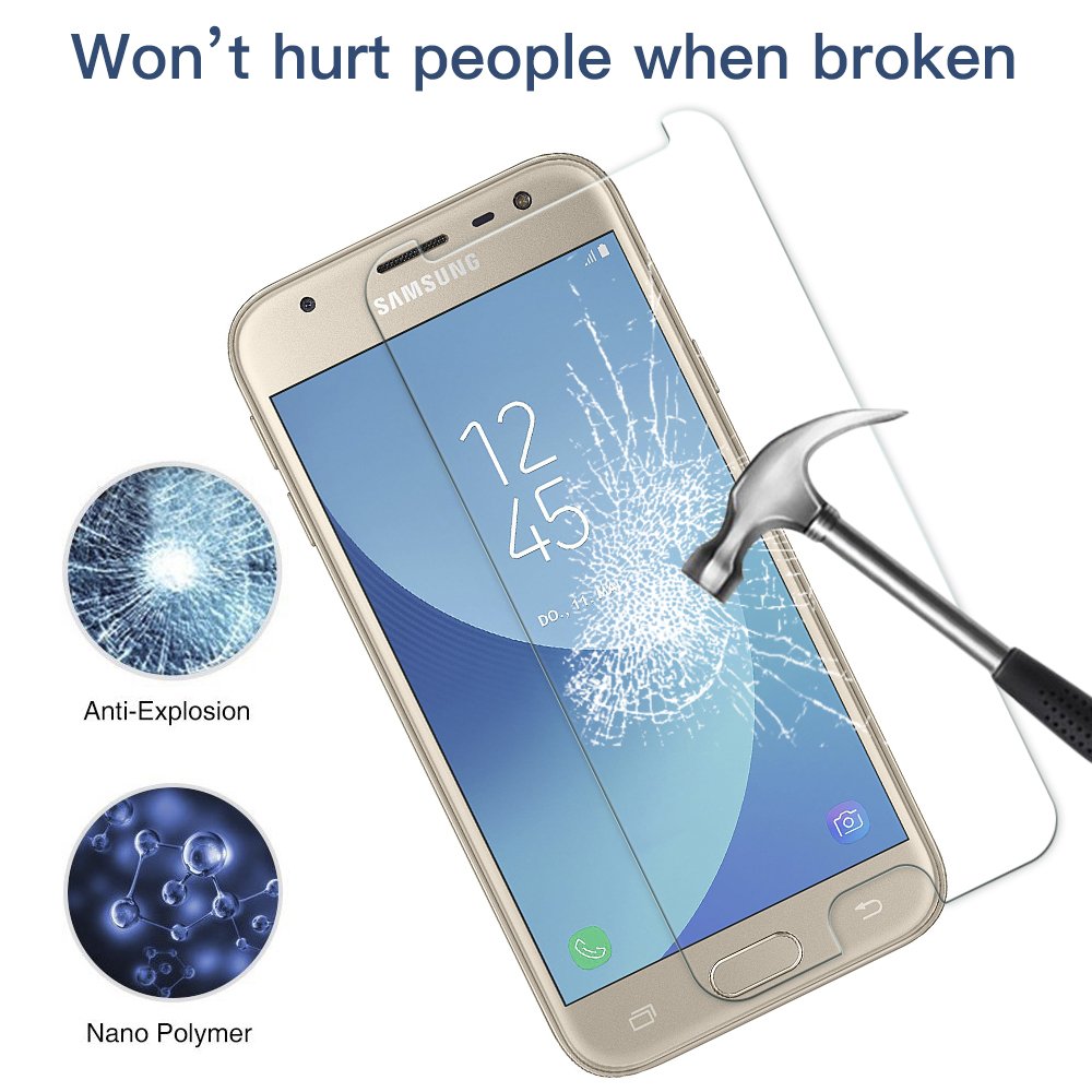 Panzerglas Schutzfolie für Samsung Galaxy J5 2017 - [2 Stück]Senisttech Samsung J5 Panzerglasfolie - 9H Härte Displayschutzfolie, Ultra Kristallklar 99% Transparenz-Schutz vor Kratzen, Öl, Bläschen