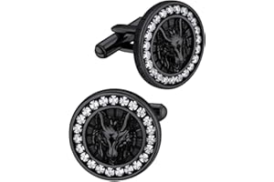 FaithHeart Mens Cufflinks, Norse Viking Tuxedo Shirt Cuff Links, Stainless Steel Cuff Links and Shirt Studs, Gift Box